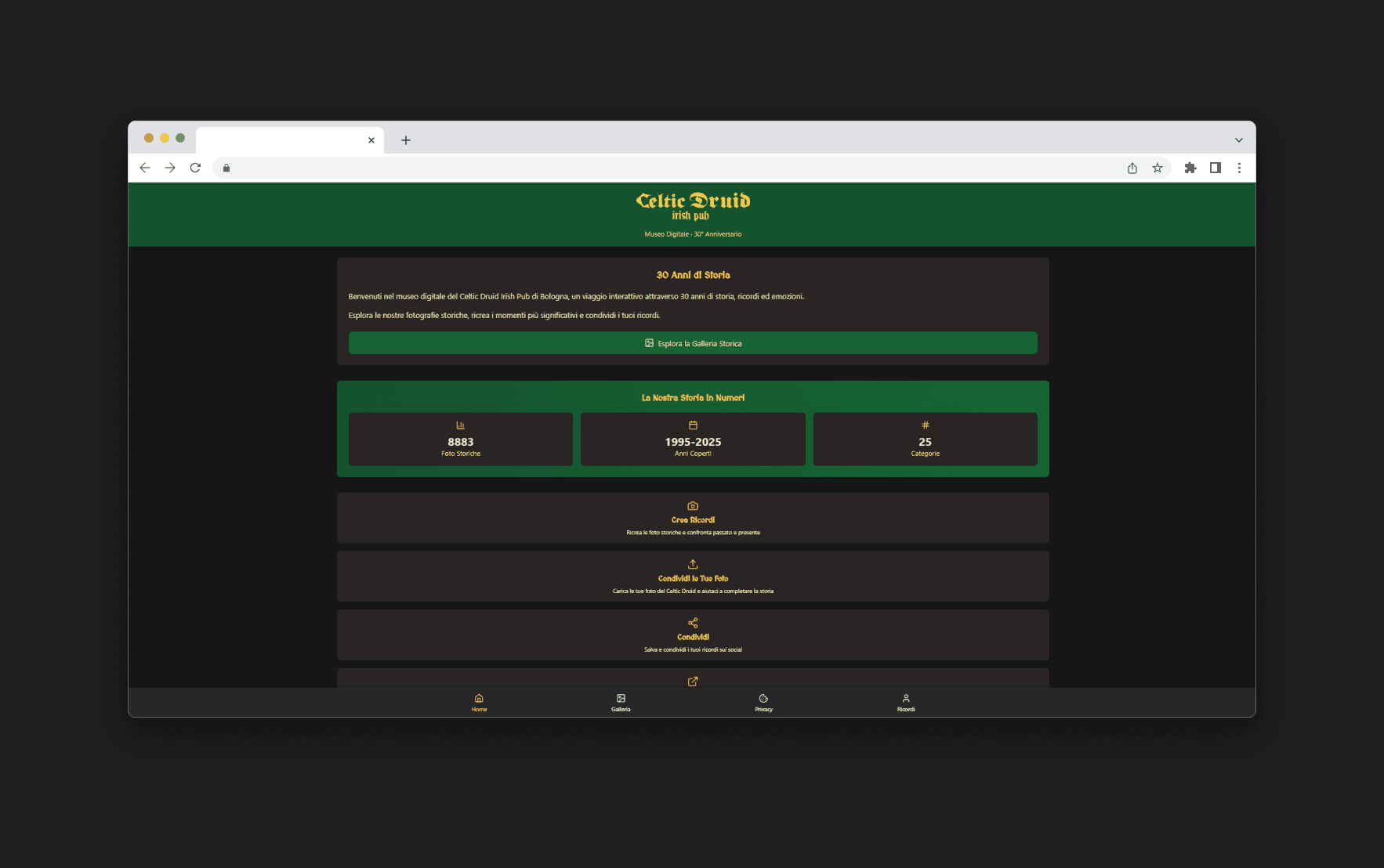 Celtic Druid - Web App Archivio Storico Pub Irlandese
